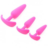 Pink Silicone Anal Plug Set
